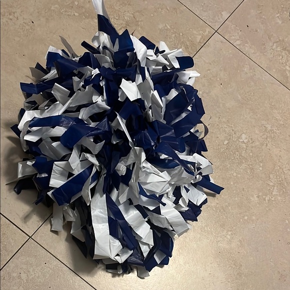 Blue and White Cheerleading Pom Poms - Picture 1 of 1